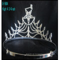 2016 Großhandelsneue Art und Weise große Tiara-Krone Rhinestone-Sterne kundenspezifische Königskrone